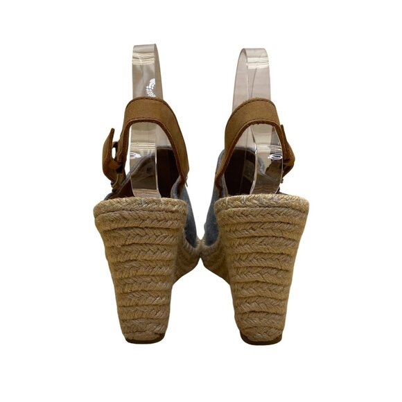 Toms Womens Tan & Denim Wedge Espadrille Slingback Open-Toe Sandals Size 7.5 - Picture 6 of 10